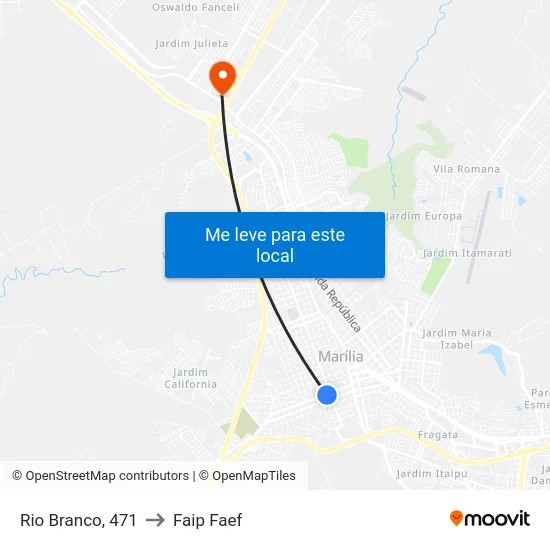 Rio Branco, 471 to Faip Faef map