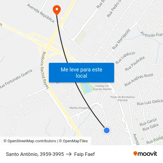 Santo Antônio, 3959-3995 to Faip Faef map