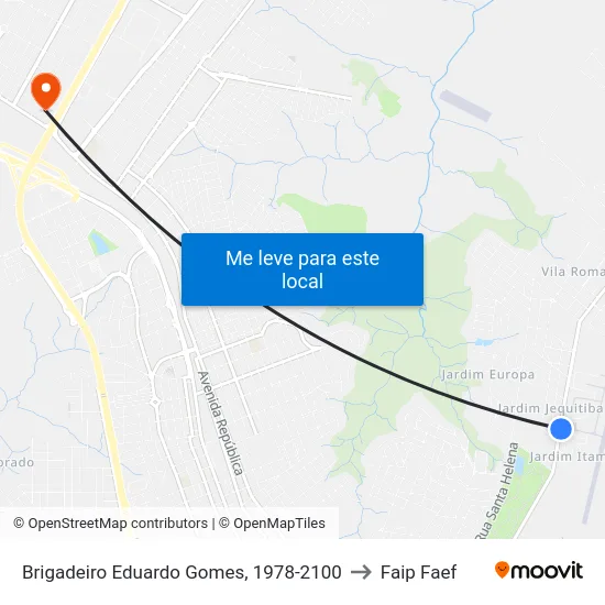 Brigadeiro Eduardo Gomes, 1978-2100 to Faip Faef map