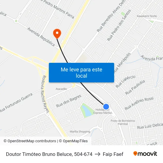 Doutor Timóteo Bruno Beluce, 504-674 to Faip Faef map