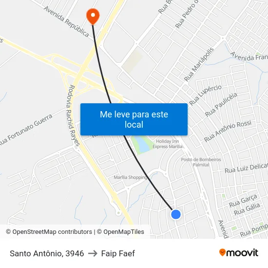 Santo Antônio, 3946 to Faip Faef map