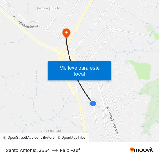 Santo Antônio, 3664 to Faip Faef map