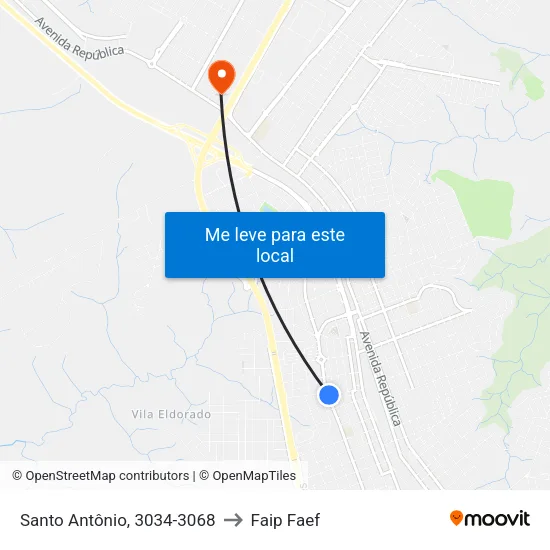 Santo Antônio, 3034-3068 to Faip Faef map