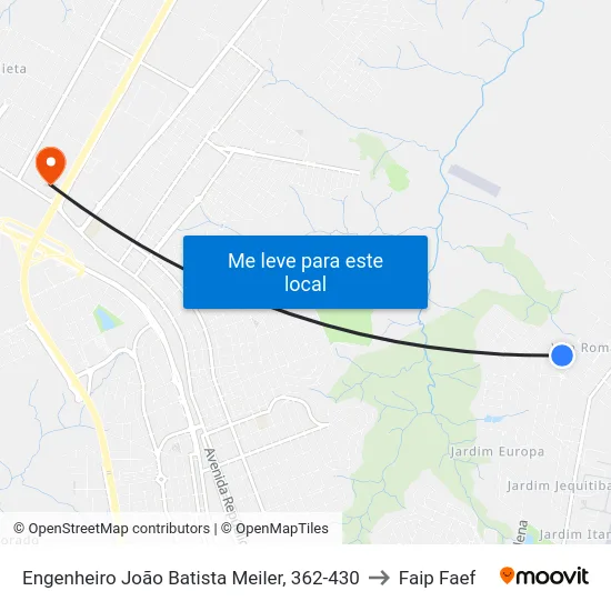 Engenheiro João Batista Meiler, 362-430 to Faip Faef map