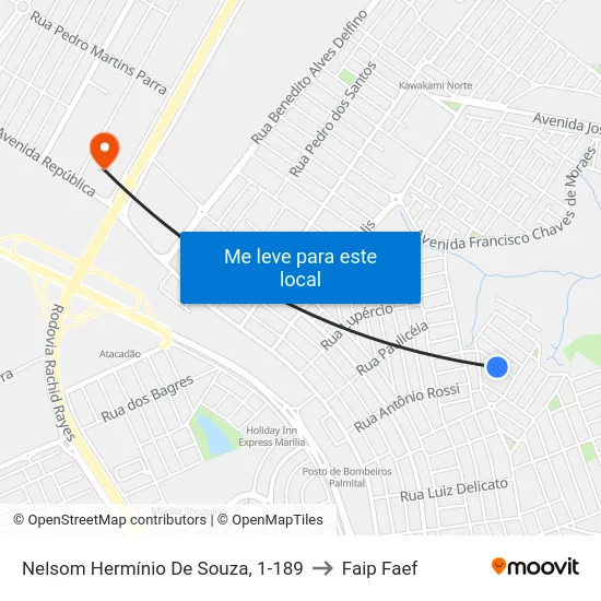 Nelsom Hermínio De Souza, 1-189 to Faip Faef map