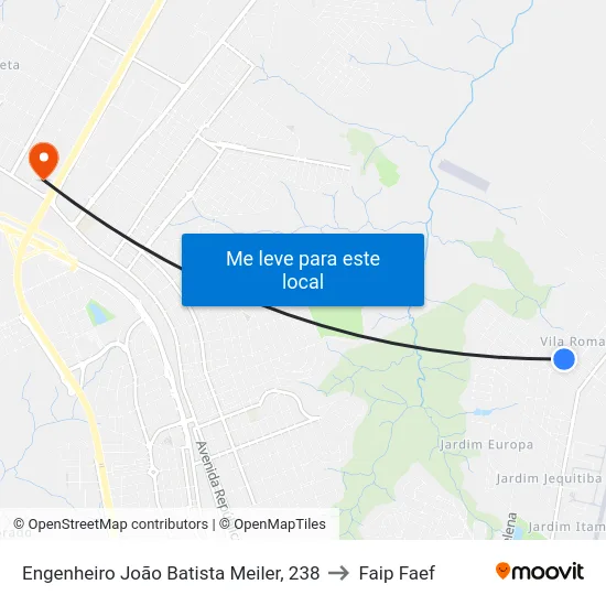 Engenheiro João Batista Meiler, 238 to Faip Faef map