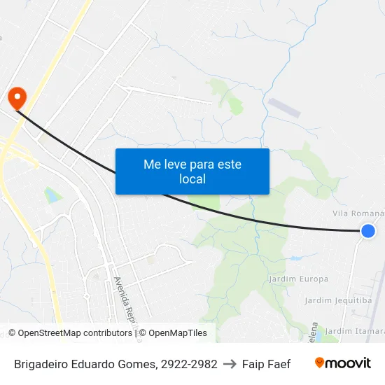 Brigadeiro Eduardo Gomes, 2922-2982 to Faip Faef map