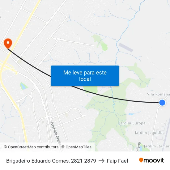 Brigadeiro Eduardo Gomes, 2821-2879 to Faip Faef map