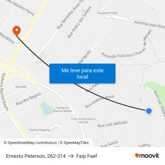 Ernesto Peterson, 262-314 to Faip Faef map