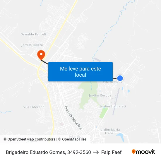 Brigadeiro Eduardo Gomes, 3492-3560 to Faip Faef map