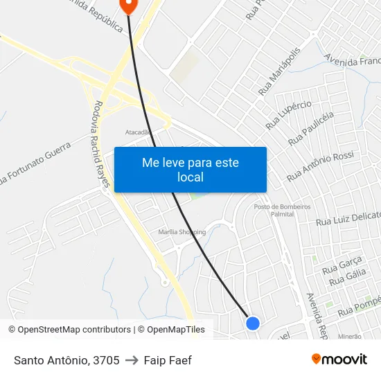 Santo Antônio, 3705 to Faip Faef map