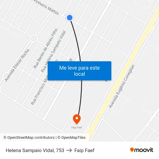 Helena Sampaio Vidal, 753 to Faip Faef map