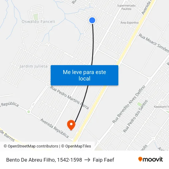 Bento De Abreu Filho, 1542-1598 to Faip Faef map