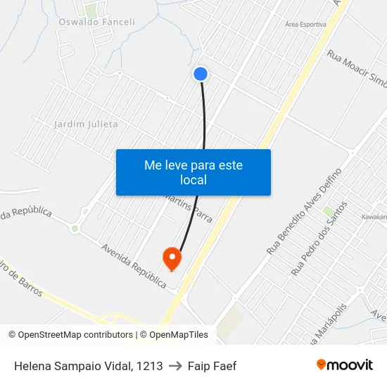 Helena Sampaio Vidal, 1213 to Faip Faef map