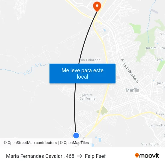 Maria Fernandes Cavalari, 468 to Faip Faef map