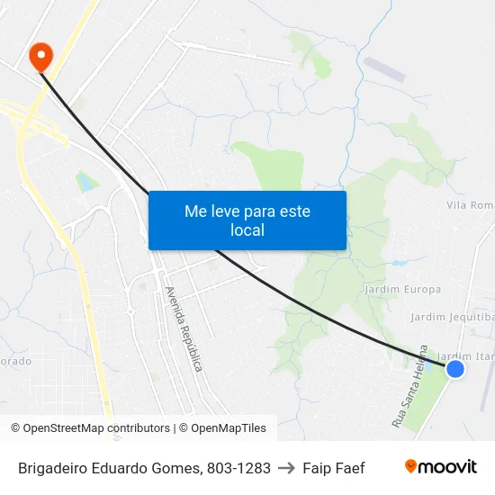 Brigadeiro Eduardo Gomes, 803-1283 to Faip Faef map