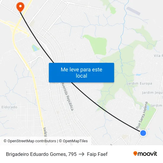 Brigadeiro Eduardo Gomes, 795 to Faip Faef map