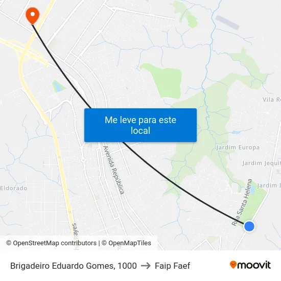 Brigadeiro Eduardo Gomes, 1000 to Faip Faef map