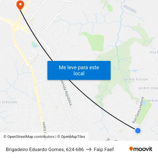 Brigadeiro Eduardo Gomes, 624-686 to Faip Faef map