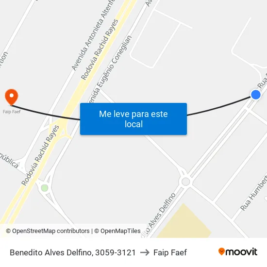 Benedito Alves Delfino, 3059-3121 to Faip Faef map