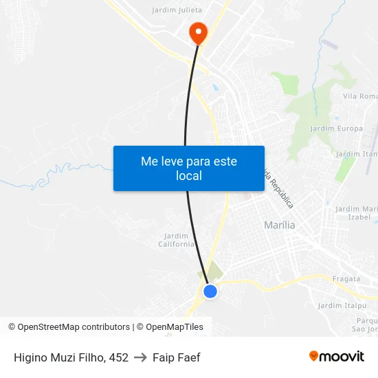Higino Muzi Filho, 452 to Faip Faef map