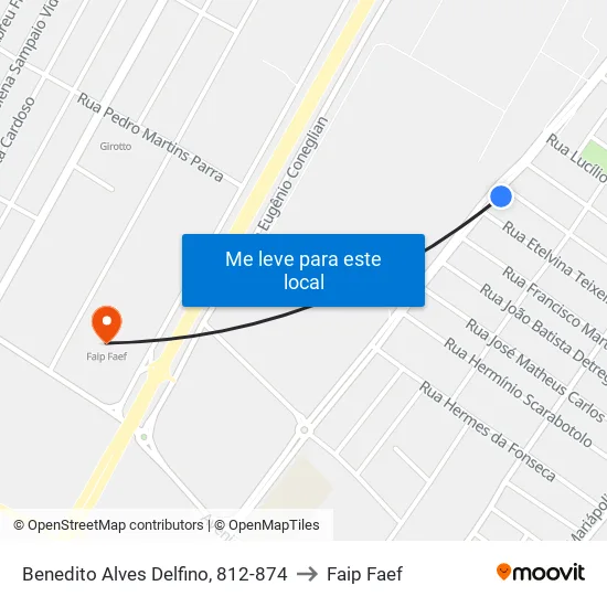 Benedito Alves Delfino, 812-874 to Faip Faef map