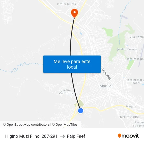 Higino Muzi Filho, 287-291 to Faip Faef map
