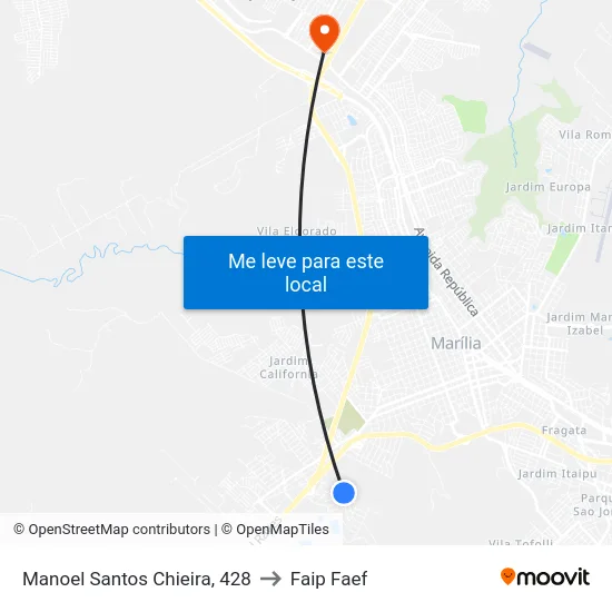 Manoel Santos Chieira, 428 to Faip Faef map