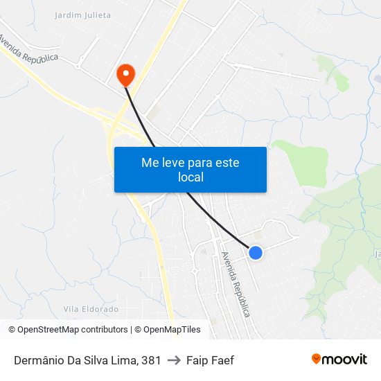 Dermânio Da Silva Lima, 381 to Faip Faef map