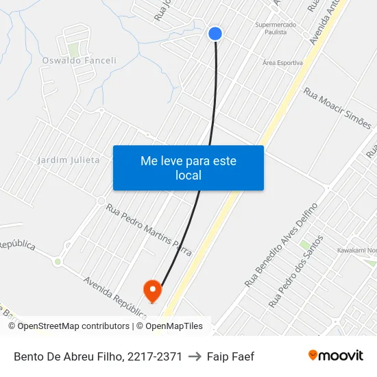 Bento De Abreu Filho, 2217-2371 to Faip Faef map