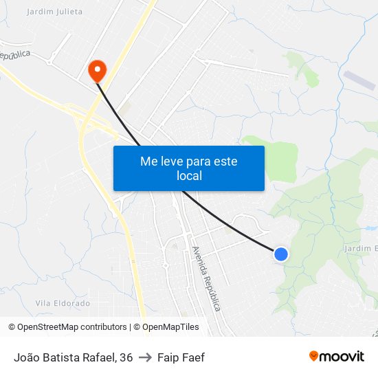 João Batista Rafael, 36 to Faip Faef map