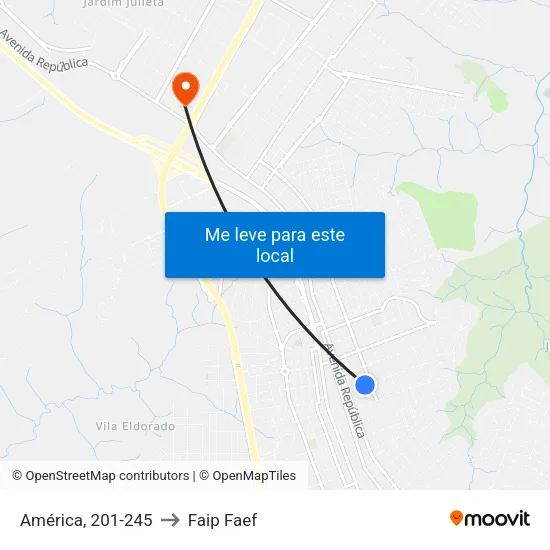 América, 201-245 to Faip Faef map