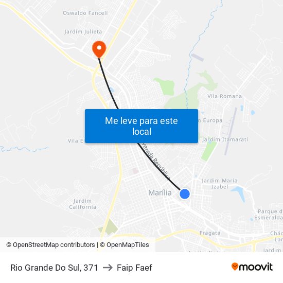 Rio Grande Do Sul, 371 to Faip Faef map