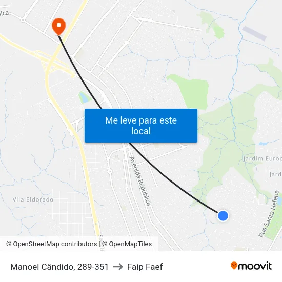 Manoel Cândido, 289-351 to Faip Faef map