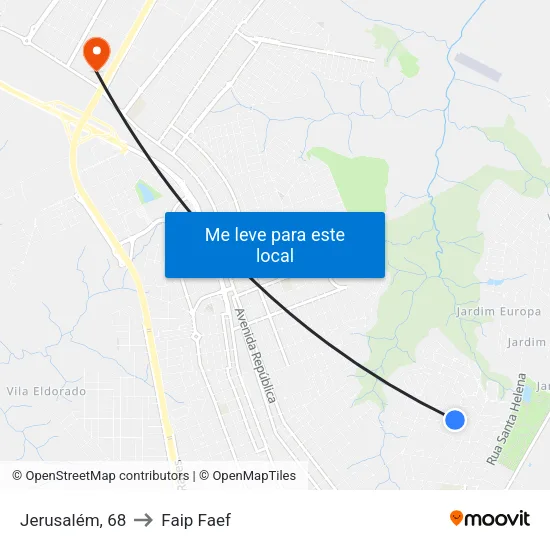 Jerusalém, 68 to Faip Faef map