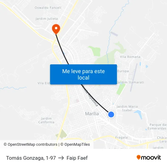 Tomás Gonzaga, 1-97 to Faip Faef map