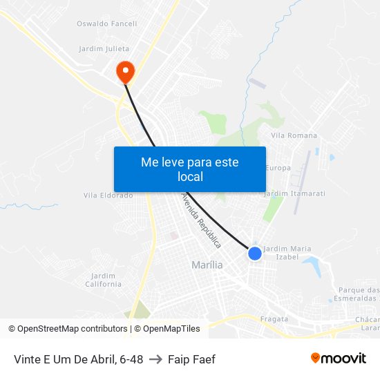 Vinte E Um De Abril, 6-48 to Faip Faef map