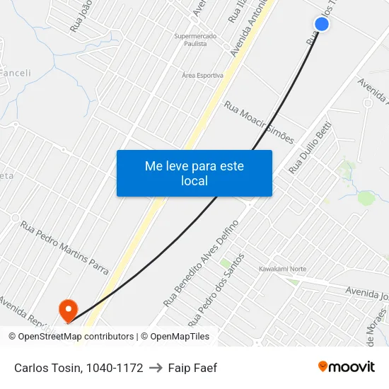 Carlos Tosin, 1040-1172 to Faip Faef map