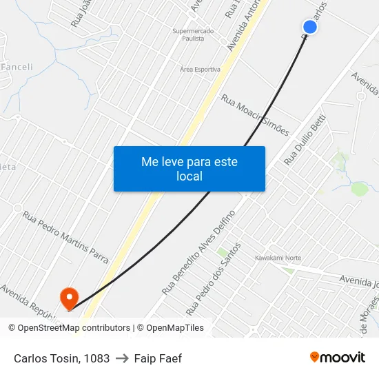 Carlos Tosin, 1083 to Faip Faef map