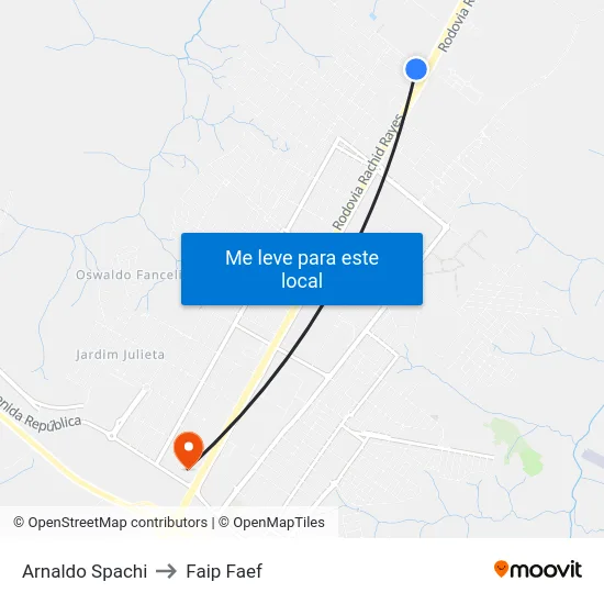 Arnaldo Spachi to Faip Faef map