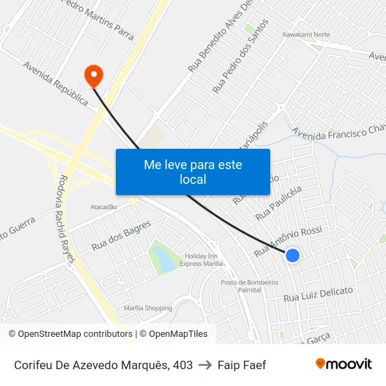 Corifeu De Azevedo Marquês, 403 to Faip Faef map
