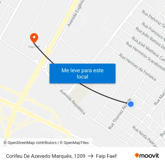 Corifeu De Azevedo Marquês, 1209 to Faip Faef map