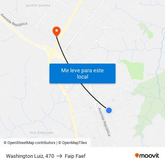 Washington Luiz, 470 to Faip Faef map