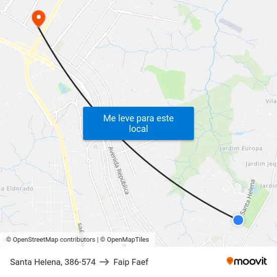 Santa Helena, 386-574 to Faip Faef map
