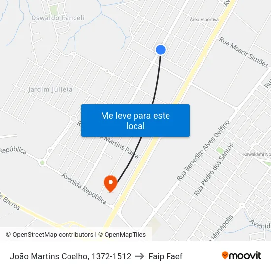 João Martins Coelho, 1372-1512 to Faip Faef map