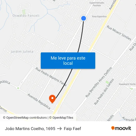 João Martins Coelho, 1695 to Faip Faef map