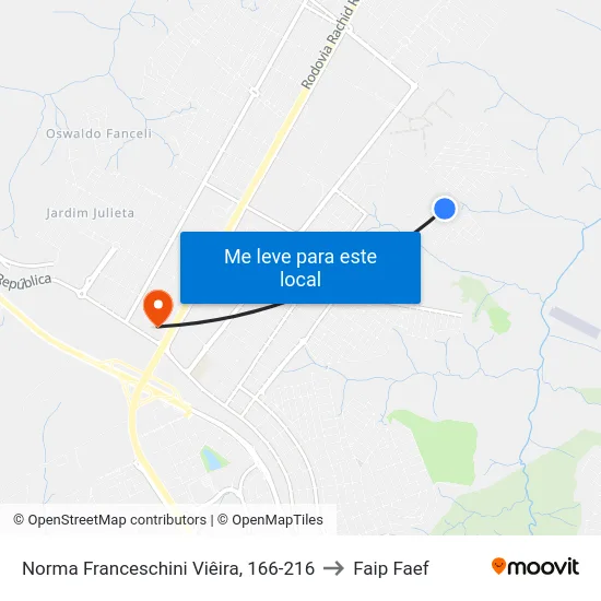 Norma Franceschini Viêira, 166-216 to Faip Faef map