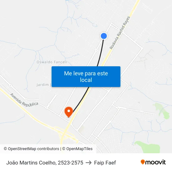 João Martins Coelho, 2523-2575 to Faip Faef map