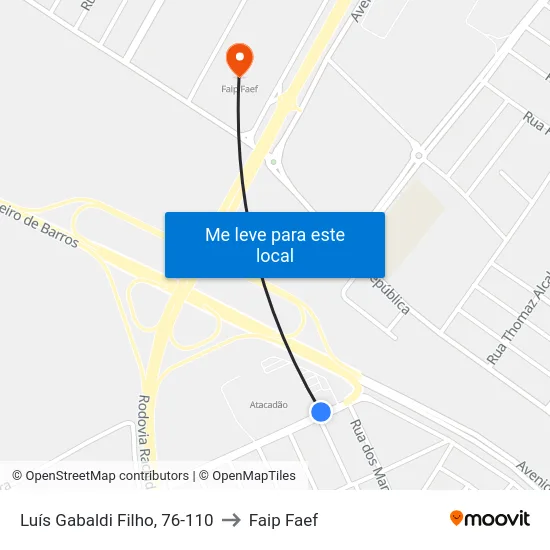 Luís Gabaldi Filho, 76-110 to Faip Faef map