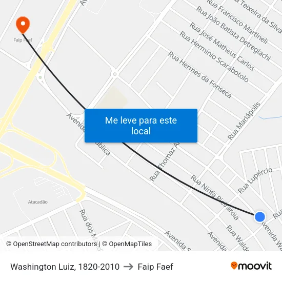 Washington Luiz, 1820-2010 to Faip Faef map